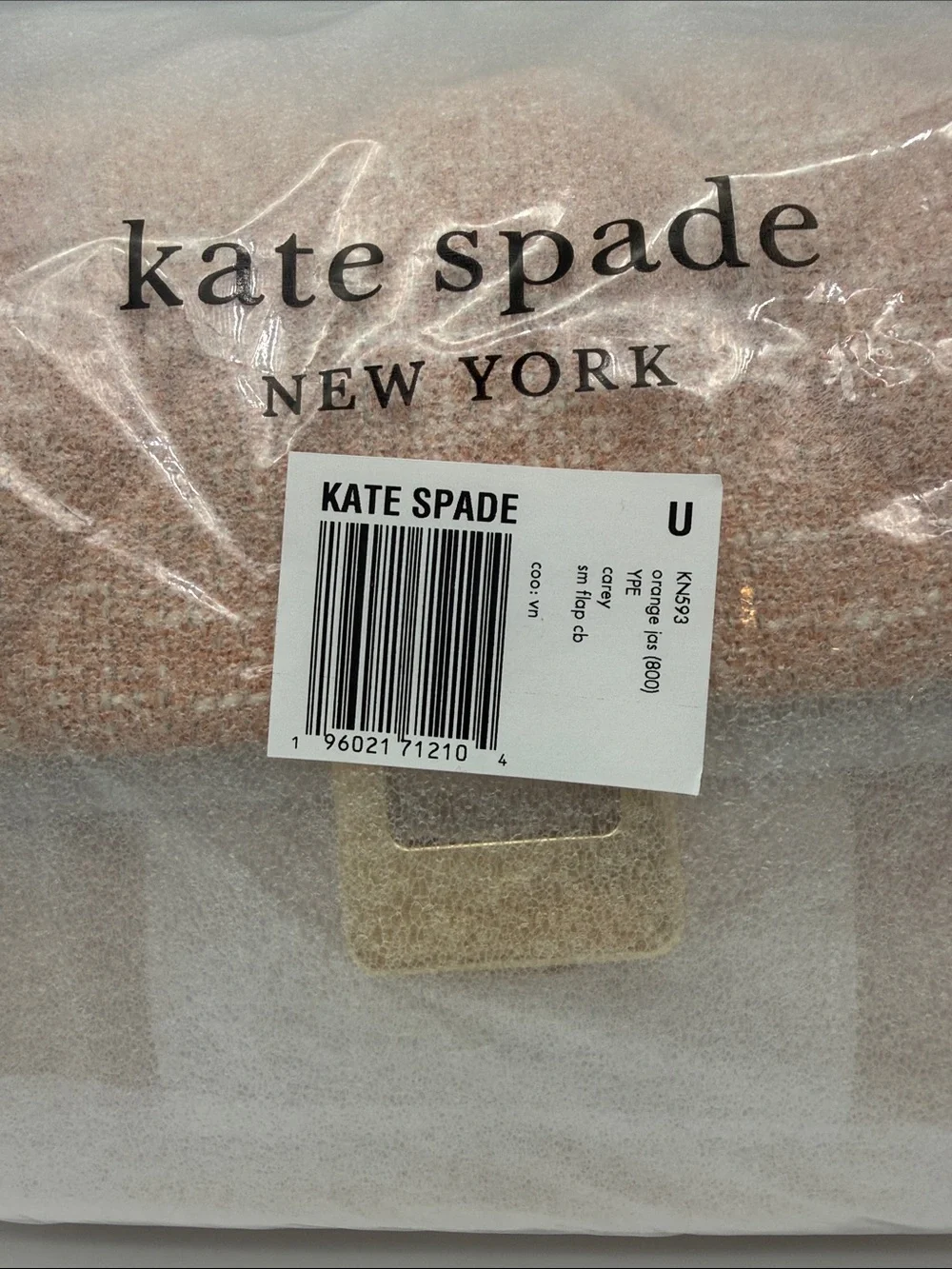 Kate Spade Carey Quilted Tweed Crossbody Bag Orange Jasper